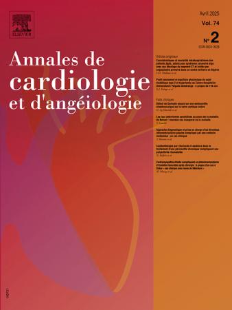 ANNALES DE CARDIOLOGIE ET D'ANGEIOLOGIE